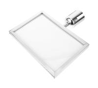 NUOBESTY Porte-panneau Pour Poteau En Acier Inoxydable A3 Argenté Support Pour Panneau De Signalisation Installation Facile Utilisation En Aéroport Ou Événement Contrôle Des Foules