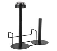 NUOBESTY Porte-Paquet D’Épicerie Suspendu Double Tête en Métal Noir Distributeur de Paquet Poubelle en Rouleau Support de Rangement Vertical pour Commerces et Supermarchés Organisateur