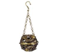 NUOBESTY Porte-Parfum Suspendu en Cuivre Vintage Brûleur de Parfum de Boule Ajourée Décoration d'Intérieur Rétro pour Maison Support de Rangement Fonctionnel Accessoire Aromathérapie