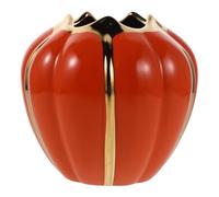 NUOBESTY Porte-Ustensiles en Céramique Citrouille d'Automne Récipient Décoratif pour Table Thanksgiving Bocal Citrouille Vintage Motifs Sculptés Rangement Fonctionnel pour Couverts