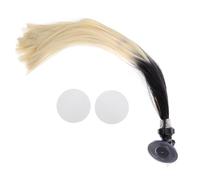 NUOBESTY Postiche Tressée pour Casque de Moto Unisexe Décoration Amovible Dégradé Noir et Or Strass Accessoire Coiffure Style Queue de Cheval pour Motards Compatible Casque Moto