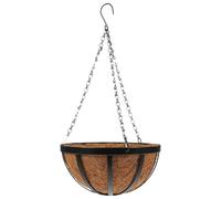 NUOBESTY Pot de Fleurs Suspendu en Fibres Naturelles 30 CM Panier Décoratif Rond en Fer Forgé Résistant pour Balcon et Jardin Support Mural pour Plantes D’Intérieur et Extérieur