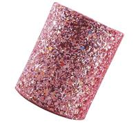 NUOBESTY Pot de Rangement Maquillage Multifonction en PU Rose Pailleté, Seau à Pinceaux Épais et Anti-poussière, Boîte à Cosmétiques Compacte pour Bureau et Salle de Bain, Support