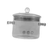 NUOBESTY Pot Verre Borosilicate pour Cuisson sur Plaques Céramiques Résistant Haute Température avec Couvercle pour Soupes Ragoûts Pâtes et Repas Familiaux