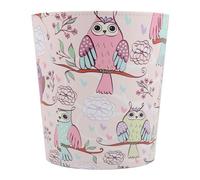 NUOBESTY Poubelle Cuir Étanche Style Européen pour Bureau et Maison Corbeille Rangement Design Élégant Rose Motif Hibou