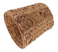 NUOBESTY Poubelle de Bureau Tressée Main en Jonc de Mer Marron Clair Corbeille à Déchets Ronde Compacte Panier de Rangement Naturel pour Chambre Salle de Bain et Bureau