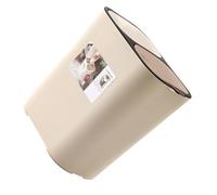 NUOBESTY Poubelle Double Bac Beige en Pp, Séparation Sec et Humide | Support de Paquet, Grandes Ouvertures, Couvercle Fixe à Bouton Tactile, Cuisine et Appartement