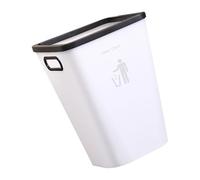 NUOBESTY Poubelle Ménagère Petite Taille en Plastique Blanc Anneau Presse Conteneur à Déchets la Cuisine Salon Salle de Bain Porte-Poubelle Compact Solide et Pratique