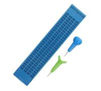 NUOBESTY Présent Rentrée Tableau D'écriture Braille Portable Bleu 4 Lignes et 28 Cellules en Pp et Acier Inoxydable, pour Apprendre le Braille et Débutants