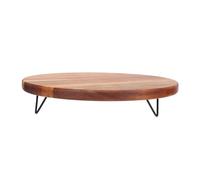 NUOBESTY Présentoir Rond en Bois d'Acacia Massif pour Pot de Fleurs d'Intérieur Support Stable Rebord Anti-Écoulement Tabouret Décoratif Polyvalent pour Plantes et Centre de Table Style