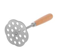 NUOBESTY Presse-purée en Acier Inoxydable avec Manche en Bambou, Mini Presse-purée Multifonction pour Fruits, Avocat, Ail et Pommes de Terre, Ustensile Cuisine Sûr et Facile à Nettoyer,