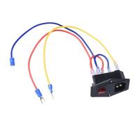 NUOBESTY Prise à Bascule Noire 15A avec Fusible Intégrée Module d'Alimentation 110/220V pour Imprimante 3D Câble 16Awg 20 CM Composants Industriels de Fabrication Additive