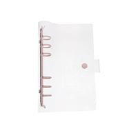 NUOBESTY Protège-cahier transparent en PVC A6 à 6 anneaux avec fermeture à bouton-pression