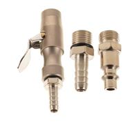 NUOBESTY Raccord de Gonflage Verrouillable pour Pneus, Embout Mâle en Acier Argenté, Tête de Gonflage à Pince Compatible Compresseur, Outil de Valve Étanche pour Voiture et Moto,