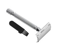 NUOBESTY Rasoir de Sécurité Métal Double Tranchant Rasoir Visage Réutilisable Manche Ergonomique Grattoir Métallique Usage Manuel pour Peaux Délicates