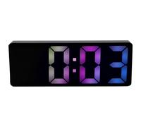 NUOBESTY Réveil Numérique LED Grand Écran Noir, Horloge Électrique à Gros Chiffres Colorés pour Chambre, Réveil Électrique sans Piles, Affichage Clair pour Garçon et Filles et Adultes,