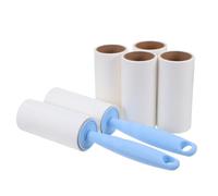 NUOBESTY Rouleau Adhésif Anti-Poils D’Animaux Bleu Compact Portable, 8 Pièces avec Recharge Réutilisable, pour Vêtements, Canapé et Voiture, Rouleau Nettoyant Peluches et Ergonomique