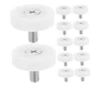 NUOBESTY Roulettes de tiroir de rechange 12 Pièces, Roulette de tiroir nylon blanc, filetage 5,7 mm, support lourd, fonctionnement silencieux, pour armoires, cuisines et lieux de travail