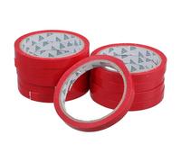 NUOBESTY Ruban Adhésif Coloré pour Emballage Alimentaire, 10 Rouleaux Rouges 12 MM X 45 M, Ruban de Regroupement pour Légumes Frais en Polypropylène