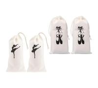 NUOBESTY Sac à Cordon pour de Ballet 4 pièces en Tissu Portable Lot de Sacs pour Chaussures de Danse et Ballet adaptés aux Filles Danseuses en déplacement et Classe