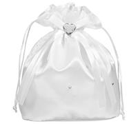 NUOBESTY Sac À Main En Satin Blanc Décoré De Fleurs Pour Mariée Et Demoiselles Dhonneur Sac À De Mariage 21 X 22 5 X 2 Cm