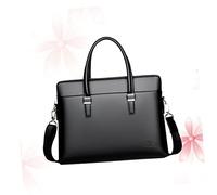 NUOBESTY Sacoche Bandoulière en Cuir de Vache pour Portable Mallette d'Affaires Imperméable pour Homme Paquet de Bureau Pratique Design Élégant et Solide Sacoche Multi-Usages en Cuir Noir
