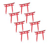 NUOBESTY Sculptures Torii Japonaises 8 Pcs, Décor Micro-Paysage Aquarium et Jardin, Ornement Extérieur en Résine, Accessoire Décoration Bassin Poisson, Artisanat Décoratif Aquatique