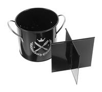 NUOBESTY Seau à Couverts en Fer Galvanisé Noir, Porte-ustensiles Cuisine 1 Pièce, Grand Organisateur pour Fourchettes, Cuillères et Baguettes, Rangement Évier la Cuisine Multifonction