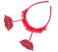 NUOBESTY Serrage-Tête Saint-Valentin Rouge de Lèvres Accessoire Cheveux de Fête Léger et Confortable Bandeau Décoratif Féminin pour Soirées Costumes et Événements Festifs