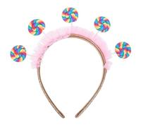 NUOBESTY Serre-tête sucette Candyland, bandeau de Noël, accessoire de tête menthe poivrée pour les fêtes, accessoires de fête de Noël pour filles, coiffe de dessin animé pour anniversaire