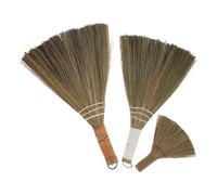 NUOBESTY Set de Balais à Main en Miscanthus Tressé Lot de 3 Balayette Douce sans Résidus Chimiques pour Nettoyage Intérieur la Cuisine et Voiture