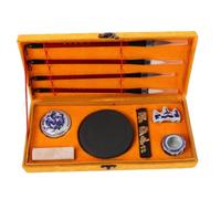 NUOBESTY Set de Calligraphie Chinoise Débutants avec Pinceaux Poils de Loup et Pierre à Encre Coffret Complet pour Pratique et Cours de Calligraphie Cadeau Élégante