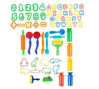 NUOBESTY Set Moules pour Pâte à Modeler Jouets Diy Éducatifs Non Toxiques Accessoires Créatifs pour Garçon Fille Couleur Aléatoire Kit Complet pour Loisirs à Domicile