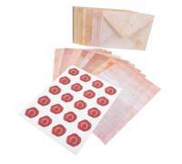 NUOBESTY Set Papeterie Vintage avec à Lettres Lignés Horizontaux Enveloppes Rétro et Autocollants Ronds pour Manuscrite Bureau École et Occasions Spéciales