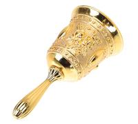 NUOBESTY Sonnette de Service Rétro en Alliage de Zinc Doré, Clochette à Main Portable pour Restaurant et Bureau, Cloche D'appel Puissante pour Accueil et Service Clientèle, Décoration