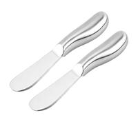 NUOBESTY Spatule à Crème 2 Pièces en Acier Inoxydable, Couteau à Beurre et Fromage, Ustensile la Cuisine Inox pour Pâtisserie, Tartinage Beurre, Étalage Gâteau, Usage Maison