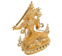 NUOBESTY Statue de Bouddha en Alliage Plaqué Or 15 CM Décoration Bouddhiste Tibétaine pour Bureau et Maison Ornement Religieux de Table Présent Spirituel Solide