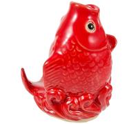 NUOBESTY Statue Ranger Décoration Rouge Céramique Carpe pour de Buse de Pulvérisation d'eau Réalis Te et Facile à Extérieure de Jardin
