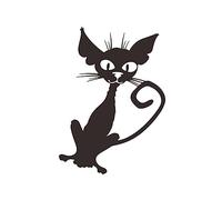 NUOBESTY Stickers Muraux Halloween Chat Noir en PVC Autocollant Amovible Facile à Coller Décoller Décoration Murale pour Vitrine Chambre Salon Portes et Fenêtres