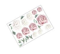 NUOBESTY stickers muraux Occuns muraux de style pastoral des fleurs Pivoine des fleurs de rose autocollant papier peint autocollant fond d'écran de peinture murale peinture collante