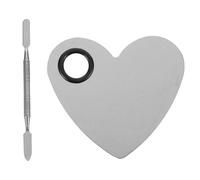 NUOBESTY Stylo de Couleur pour Nail Art Palette en Acier Inoxydable de Cœur, Facile à Nettoyer, Performance Professionnelle, pour Kit DIY Nail Art