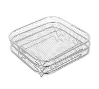 NUOBESTY Support 3 Acier Inoxydable à Air Friteuse pour Empilable en Couches avec Protections en Silicone et Pince, Accessoire Solide pour Déshydrater et Griller Efficacement
