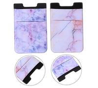 NUOBESTY Support Adhésif De Téléphone Marbré pour Adolescents Et Adultes, Porte-Cartes Mobile Créatif en Vinyle Résistant, Lot 2 Pièces Rouge Et Violet, Utilisation Quotidienne Et Transport Simplifié