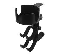 NUOBESTY Support Casque Audio de Bureau Multifonction Noir avec Porte-gobelet Rotatif et Support Manette, Crochet Adhésif Antidérapant pour Rangement Compact et Organisation de Poste