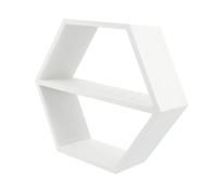 NUOBESTY Support Mural Hexagonal en Bois Blanc Petit Format Tablette Étagère Murale Décorative Polyvalente pour Pots de Fleurs et Organisateur D’Articles Divers Rangement Mural