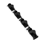 NUOBESTY Support Mural pour Balai et serpillière sans perçage, Crochet de Rangement 4 Crochets en Plastique résistant, Noir et Blanc, pour Cuisine, Salle de Bain et buanderie, Organiseur Pratique et