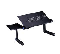 NUOBESTY Support Portable Réglable Aluminium pour Ordinateur Portable avec Ventilation et Plateau pour Souris Bureau Ergonomique Compact pour Tablette et Laptop