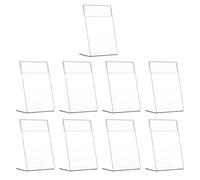 NUOBESTY Supports Transparents en Acrylique pour Étiquettes de Prix Présentoirs en L Inclinés pour Table Lot de 9 Pièces Support Stable et Solide pour Affichage de Documents Commerciaux