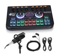 NUOBESTY Table de Mixage Audio Portable avec Carte pour Microphone Kit DJ pour Enregistrement et Streaming Direct Table de Mixage Stéréo pour Podcast et Jeux