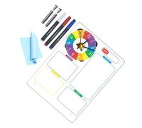 NUOBESTY Tableau Mémo Acrylique Transparent avec Horloge Planificateur Effaçable pour Bureau et Organisation
